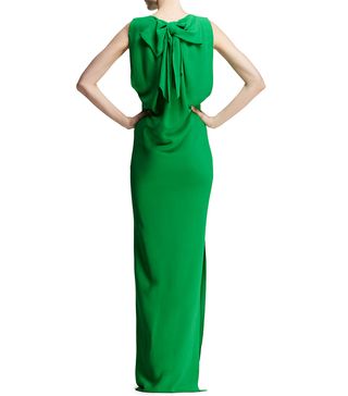 Lanvin + Bow-Back Jersey Column Gown