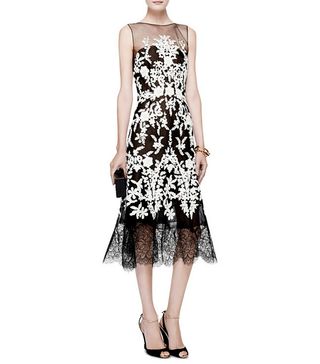 Oscar de la Renta + Lace-Trimmed Embellished Tulle Dress