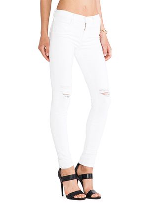 J Brand + White Skinny Jeans