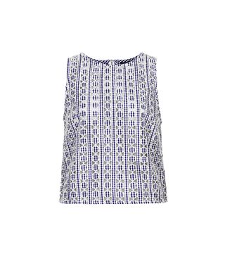 Topshop + Cut-Out Gingham Shell Top