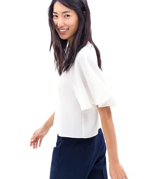 Zara + Cropped Top With Kimono Sleeves