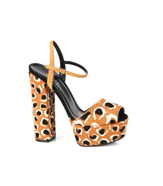 Gucci + Leopard-Print Calf Hair Platform Sandals