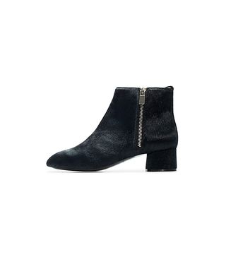 Zara + Block Heel leather Booties