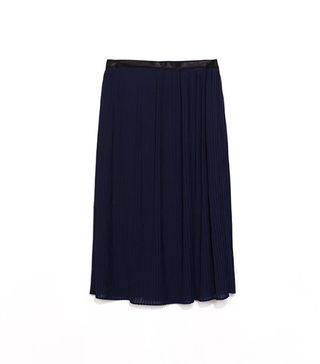 Zara + Pleated Skirt With Elastic Waist