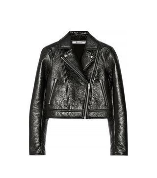 T by Alexander Wang + Bonded Textured Leather Biker Jacket