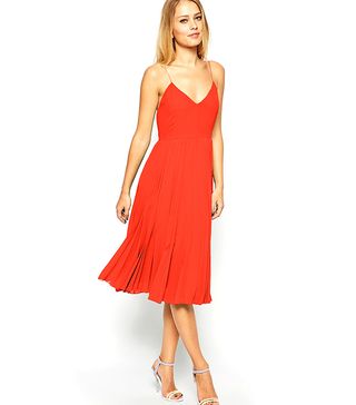 ASOS + Cami Pleated Midi Dress