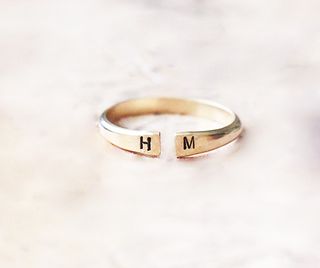 Creative Design By Thao + Dainty Open Initial Ring