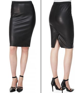 Helmut Lang + Stretch Leather Pencil Skirt