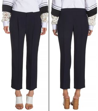 Chloé + Pleated Slim Cropped Trousers