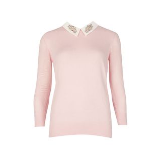 Ted Baker + Helane Embellished Collar Sweater