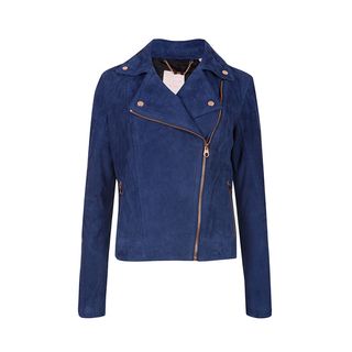 Ted Baker + Suede Leather Biker Jacket