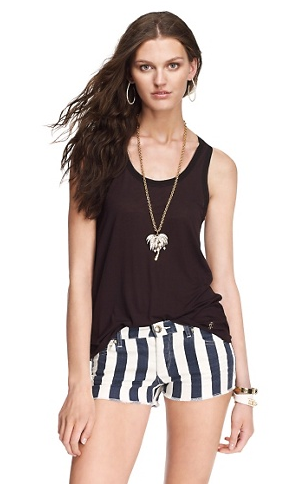 Juicy Couture + Awning Stripe Cut-Off Shorts
