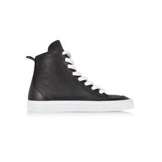 MM6 Maison Martin Margiela + Black Perforated Eco Leather Sneaker