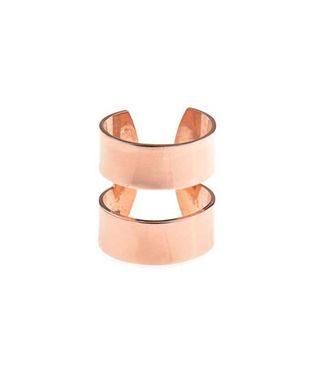 Aamaya By Priyanka + Double-Band Rose Gold-Plated Ring