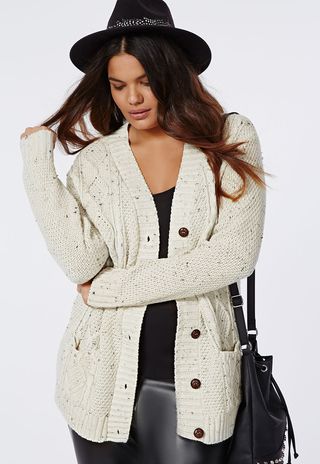 Missguided + Plus Size Longline Chunky Knit Cardigan