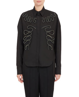 Stella McCartney + Zipper Appliqué Piqué Shirt
