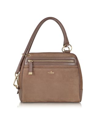 Light Brown Suede Small Tennis Bag