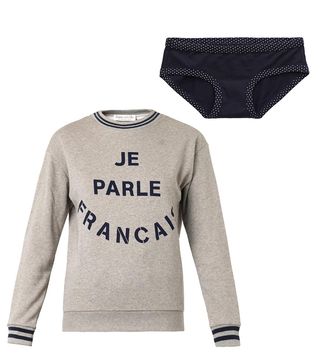 Etre Cécile + Je Parlais Francais-Print Sweatshirt