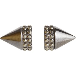 Givenchy + Pale Gold & Crystal Small Double Cone Shark Earring