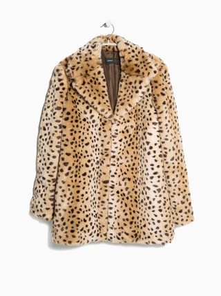 Mango + Leopard Faux Fur Coat