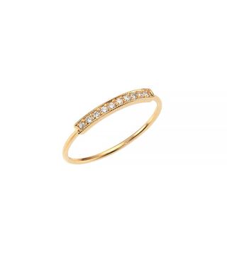 Zoe Chicco + Pavé Diamond & 14K Yellow Gold Horizontal Bar Ring