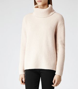 Reiss + Locke Zip Embellished Roll-Neck Jumper