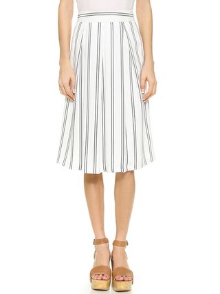 J.O.A. + Striped Pleat Skirt