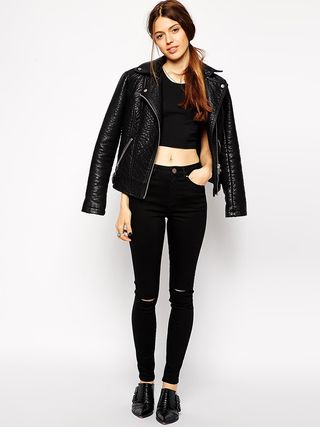 ASOS + Ridley Skinny Jeans with Displaced Ripped Knees
