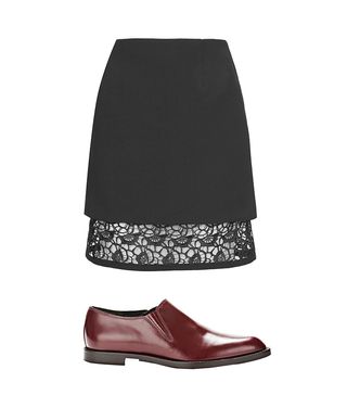 Topshop + A-line Overlay Lace Skirt