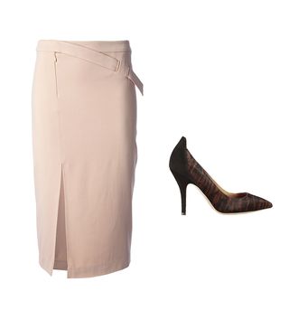 A.L.C. + Side Slit Fitted Midi Skirt