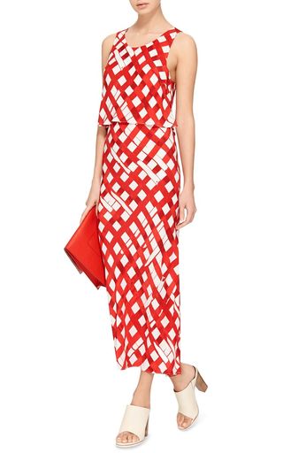 Piamiti + Red Tartan Silk Dress