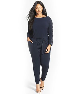 MICHAEL Michael Kors + Studded Sleeve Boatneck Jersey Jumpsuit