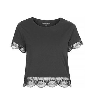 Topshop + Petite Exclusive Lace Trim Top