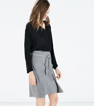 Zara + Wool Wrap Skirt