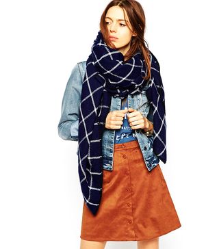 ASOS + Oversized Scarf In Grid Check
