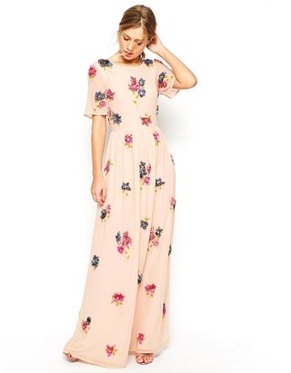 ASOS SALON + 3D Floral Cluster Maxi Dress