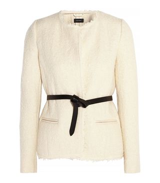 Isabel Marant + Satchell Belted Wool-Blend Bouclé jacket
