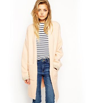 ASOS + Longline Cardigan With Patch Pockets
