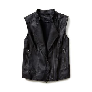 Banana Republic + BR Monogram Leather Moto Vest