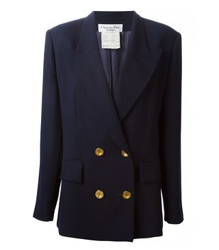 Vintage Christian Dior + Double-Breasted Blazer