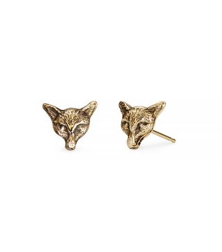 Pyrrha + 14-Karat Gold Fox Earrings
