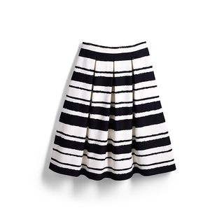 Design Lab + Printed Pleated Midi Skirt