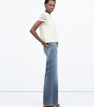 Zara + Wide-Leg Denim Jeans