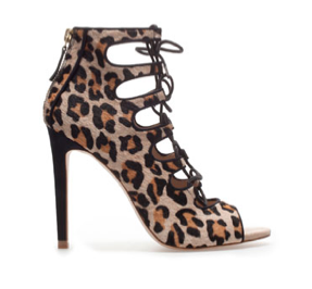 Zara + Leopard Print Ankle Boot Sandals