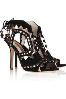 Sophia Webster + Riko Cutout Suede And Leather Sandals