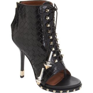 Givenchy + Woven Lace-Up Ankle Boots