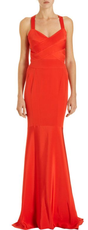 Narciso Rodriguez + Strappy Cut-Out Back Gown