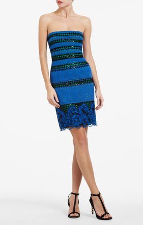 BCBGMAXAZRIA + Manuela Strapless Embroidered Gown