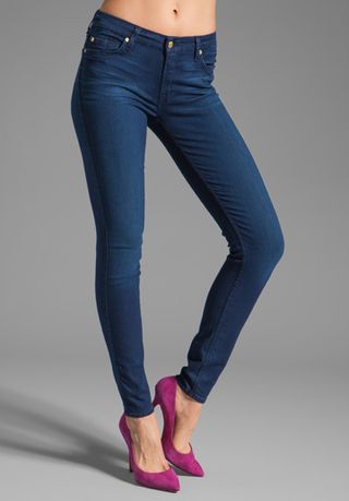 7 For All Mankind + Mid Rise Skinny Slim Illusion Jeans