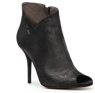 Calvin Klein Collection + Kella Metallic Leather Peep Toe Booties